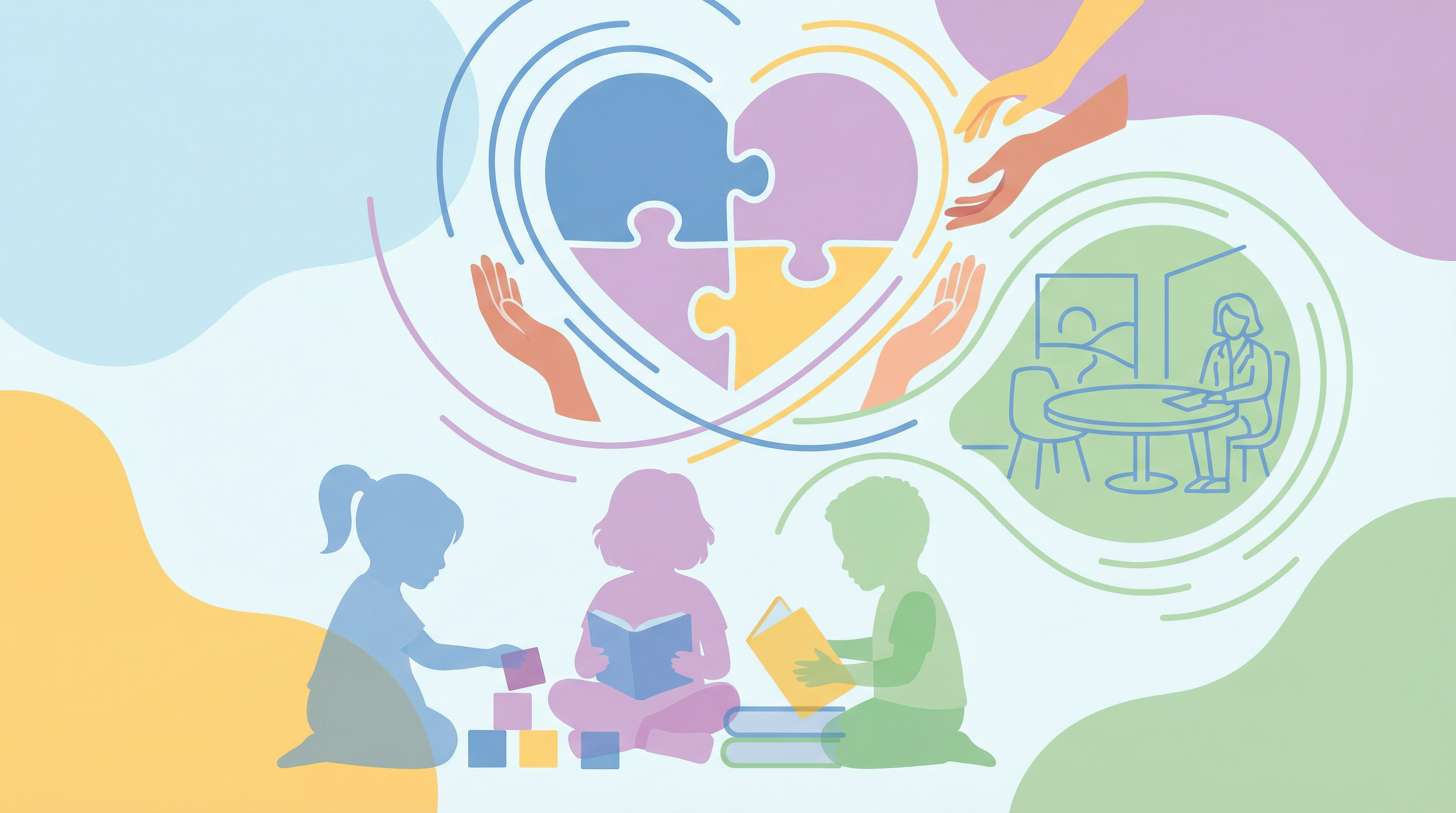 Ilustração representando apoio à causa autista